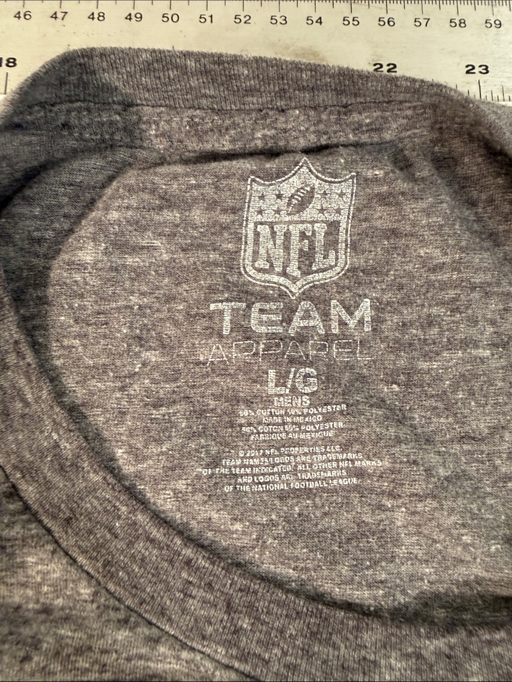 NFL Seattle Seahawks Gray Graphic Tee with Blue and Green Logo - Picture 3 of 6